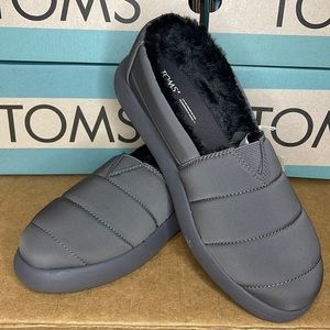 Toms Froged iron gray repreve matte woven faux-fur